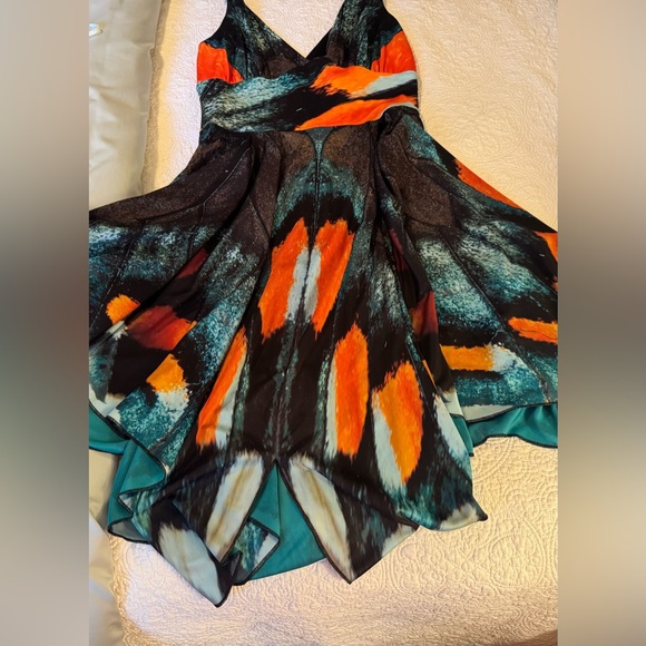 Vibrant Butterfly Print Dress handmade in Asheville - Picture 3 of 9